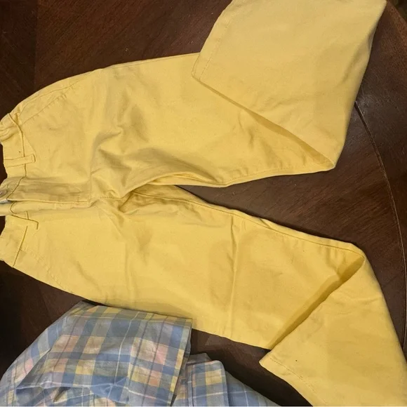 Gymboree Blue Plaid Blazer with Yellow Pants Size 5 - Picture 3 of 5